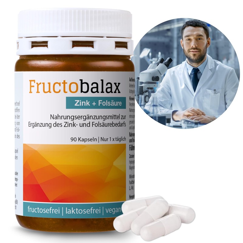 Fructobalax 90 Kapseln, Zink plus Folsäure fructosefrei. Nur 1 x