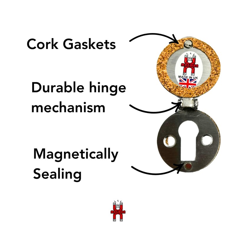 Magnetic keyhole Draught Excluder Mini Magflap - TM (Nickel) |