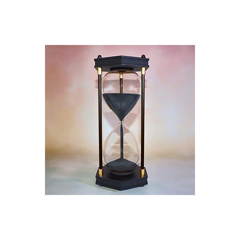 Large Hourglass Timer 60 Minute, Decorative Hexagon Frame Sandglass with