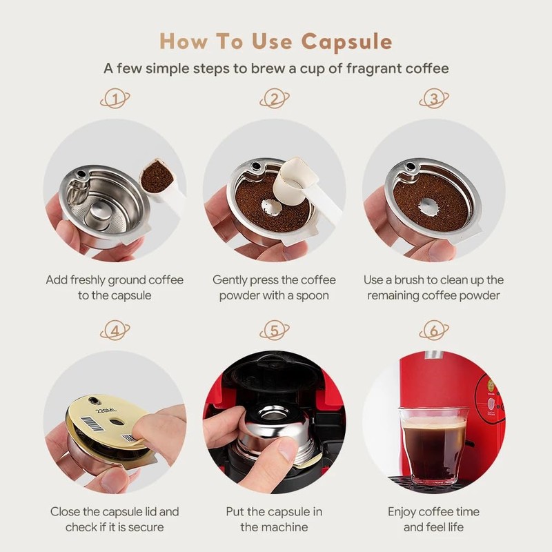 for Tassimo Reusable Coffee Capsules Refillable Coffee Filter Pods,Stainless Steel