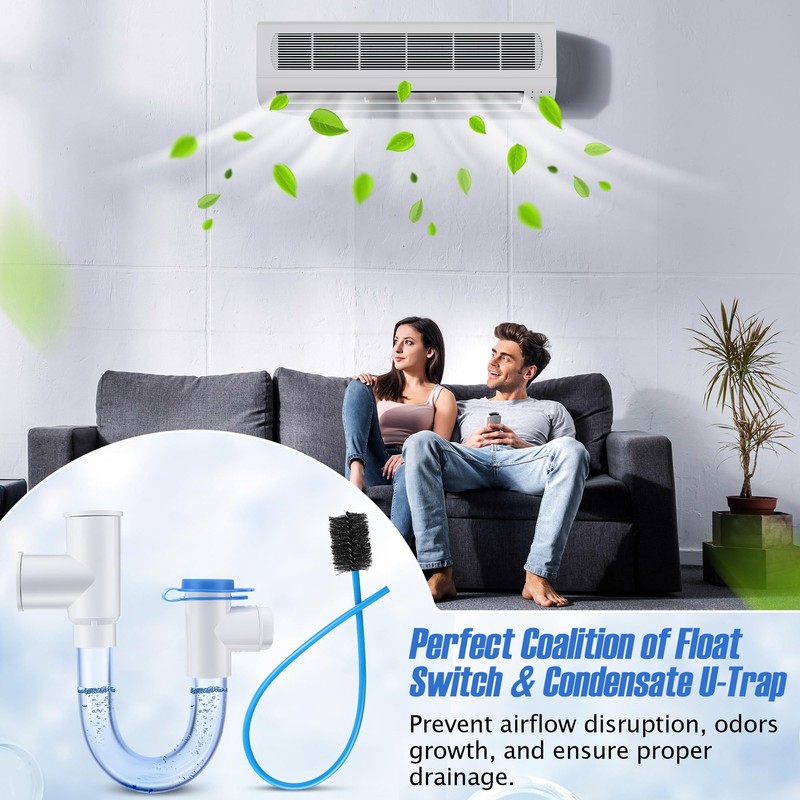 Condensate Trap with Built in Overflow Switch, 3/4" Standard PVC