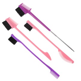 FOMIYES 4pcs Dual Head Eyebrow and Eyelash Grooming Brush for Precise Makeup Application Lightweight Design for Daily Use Great for Women and Girls Random Color