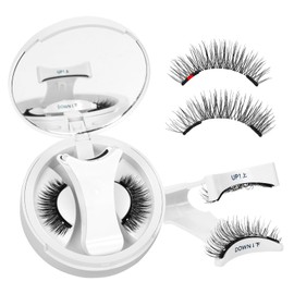 QUEWEL Magnetic Eyelashes with Applicator Reusable No Glue Needed Magnetic Lashes Cat Eye Natural Look Lashes Kit Easy to Wear and Remove(NZH A01)