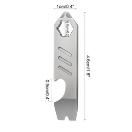 Mini Pry Bar, EDC Crowbar, TC4 Titanium Pocket Breaking Tool with Bottle Opener and Portable Hanging Hole for Outdoor Camping