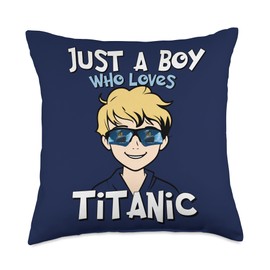 RMS Titanic Gifts for Titanic Lovers Ship Boys who just Love The RMS Titanic Throw Pillow, 18x18, Multicolor