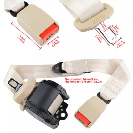 AFARNOVA 2 Set Retractable 3 Point Seat Belt Straps Adjustable Belt plus lap belts