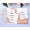 20 Pcs Laser Cut Wedding Invitations Card Pocket with Envelope