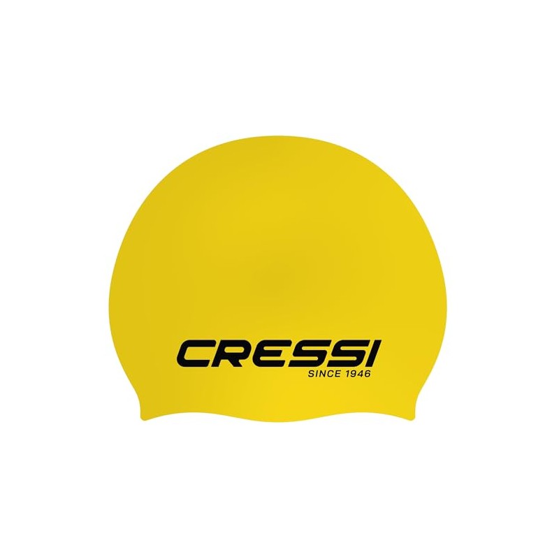 Cressi Eddie Swim Cap - Unisex Swimming Cap, Yellow/Black, One