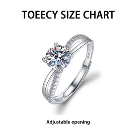 TOEECY 925 Sterling Silver Rings for women Sparkling Cubic Zirconia Moissanite Engagement Eternity Wedding Ring Adjustable Jewelry Love Gifts Girls Ladies Couples (#4)