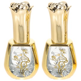 YangLand 2 Pcs Perfume Bottle Refillable Travel Bottles Spray Mini Perfumes The Pocket Glass, Golden, AS123