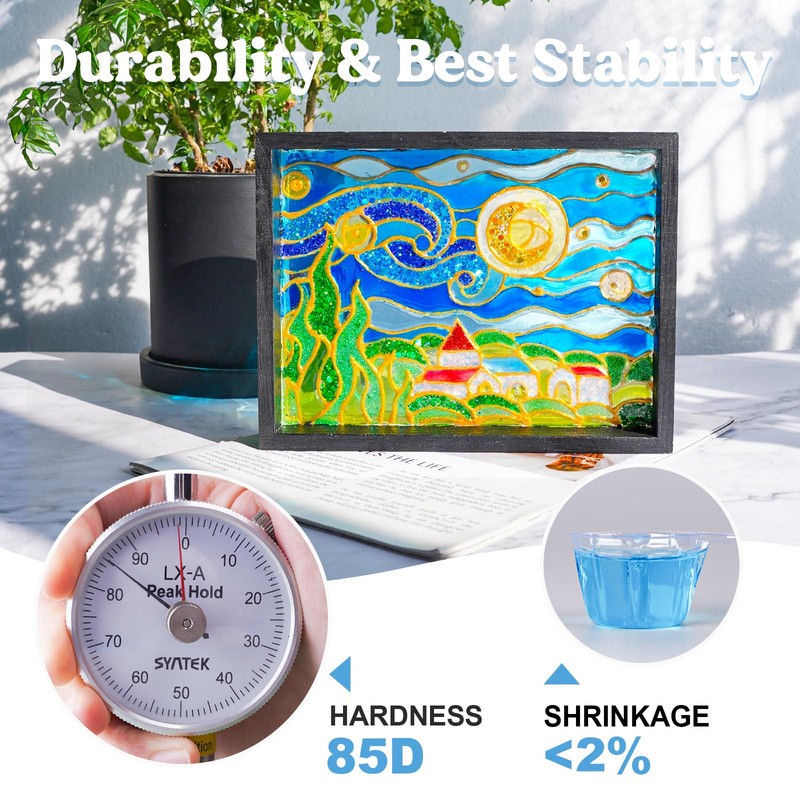 LET'S RESIN UV Resin with Light,Upgraded 200g Crystal Clear&Low Odor,UV