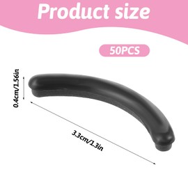 Classicseali 50 Stück Wimpernzange Gummi,Eyelash Curler Refill,Wimpernzange Silikon mit transparenter Aufbewahrungsbox,Universal Weich Schwarz Familienpaket Wimpernzanges