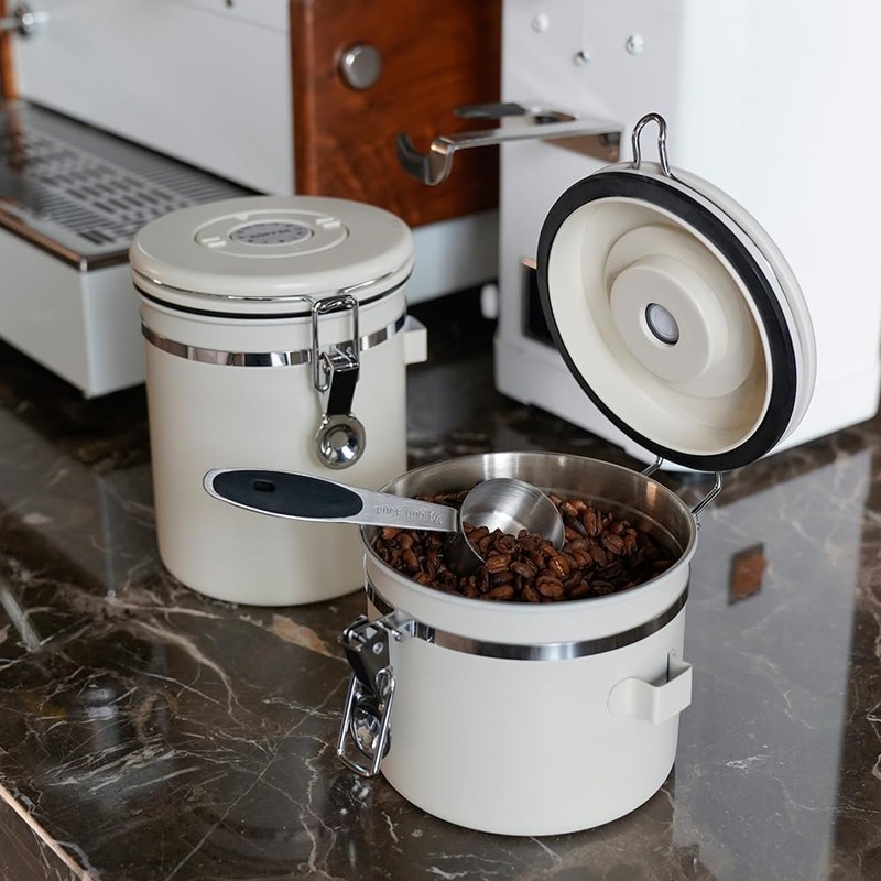 watchget Airtight Coffee Canister Coffee Bean Storage One Way Releasing