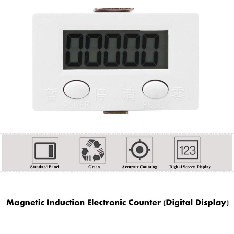 Magnetic Induction Counter,Digital Electronic Punch Counter,Metal Sensor, 5-Digits LCD Digital