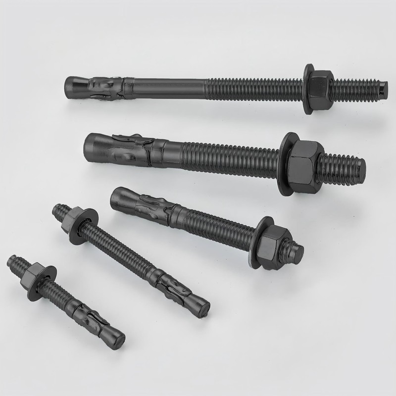 Wensilon 10Pcs 1/4x3 Inch Standard Fasteners for Heavy-Duty Black Wedge
