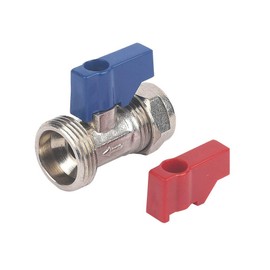 Washing Machine Valve Straight Handle Red Blue 15mm New