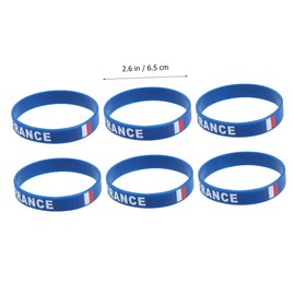 STOBOK 20 Pcs Bracelets for Women & Men Patriotic Wristbands Country Flag Wristbands for Events Sports Silicone France Bracelets Basketball Supplies