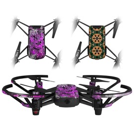 Skin Decal Wrap 2 Pack for DJI Ryze Tello Drone Butterfly Graffiti Drone NOT Included