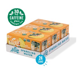 Nixie Sparkling Water, Peach Black Tea, Lightly Caffeinated (30mg) | 12 fl oz cans, 24 pack | Organic, Vegan, Non-GMO, Gluten Free, 0 Calories, 0 Sugar, 0 Sodium