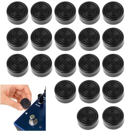 Yharnamite 20 Pcs Guitar Effects Pedal Footswitch Toppers, Guitar Effects Pedal Cap, Effect Pedal Buttons, Pedal Knob Caps Protection Cap for Guitar (Black)