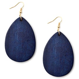 Holibanna Women Natural Wood Earrings Geometric Triangle Earrings Wooden Water Drop Dangle Ear Jewelry Brown