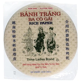 Three Ladies Spring Roll Rice Paper Wrappers Round 25cm (3pks)
