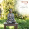 Alpine Corporation 15" Tall Indoor/Outdoor Meditating Buddha Statue, Tabletop Garden