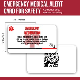 Sharewear Emergency Medical Card - NFC & QR Code Enabled, Waterproof, Includes Lanyard, Customizable Digital Profiles, Ideal for Medical Conditions & Emergency Contact Info, Cruise Cards (1)