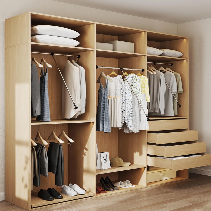 bimiti Pull Down Closet Rod Adjustable Width 26-35 Inches Floating