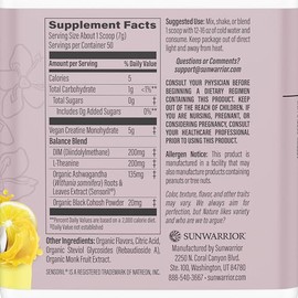 Sunwarrior Creatine Monohydrate Powder for Women | Muscle Building Pre Workout Vegan Keto Friendly Micronized & Easily Mixes 300g Tub (50 Serve) Yuzu 