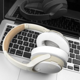 SoloWIT Kühlgel Ersatz Ohrpolster für Bose QuietComfort 35 (QC35) und Quiet Comfort 35 II (QC35 II) Over-Ear-Kopfhörer, Geräuschisolierungsschaum-Weiß