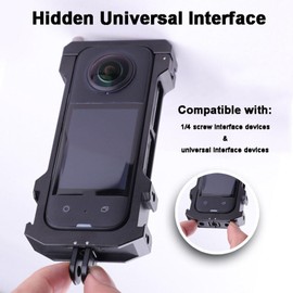 HUAYUWA Camera Utility Frame Metal Protective Cage Compatible for Insta360 X3 360 Degree Action Camera Accessories