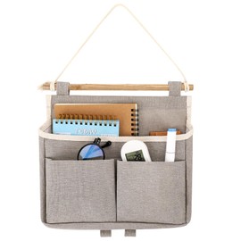 Jeffdad Hängeorganizer Hängetasche, 3 Fächer Wand Aufbewahrungstasche, Faltbares Wand Organizer Hängend Bad mit Klebriger Haken, 25 x 25cm Hängekörbchen für Zuhause Diele Büro Schlafsaal Bad(Hellgrau)
