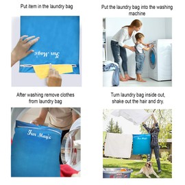 Fur Magic Pet Laundry Bag Keeps Your Washing Machine Free From Pet Hair Large Size Ideal For Dog Cat Horse Rabbit, Blue