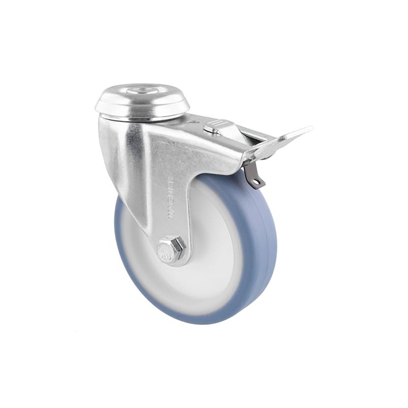 WAGNER Soft swivel castor with back hole, diameter 100 mm,