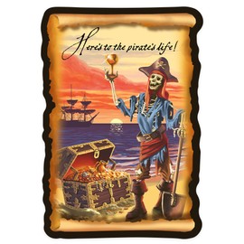 Die Cut Sticker Pirate and Plunder, Scroll, Contour Vinyl Sticker 1 to 3 inches (Waterproof Decal for Cars, Water Bottles, Laptops, Coolers), Small