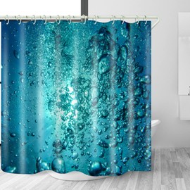 LYFANS Bathrooms Use Seawater Foam 3D Shower Curtains, Bathtubs Use Iuxury Standard Shower Curtains, Waterproof Washable Fabric 3D Shower Curtains, 12 White Hooks, 72x72 Inches.