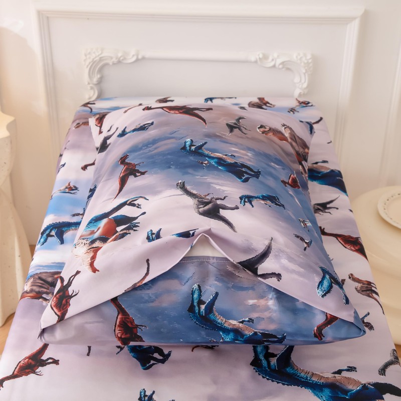 SDIII 4 Piece 3D Dinosaur Toddler Bedding Set Soft Microfiber
