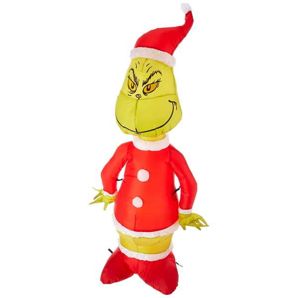 Gemmy Inflatable Grinch as Santa 4' Tall