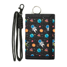 Kids Wallets for Boys Girls Ages 6-18 Trifold, Teen Wallet for Boys, Youth Wallets for Boys with Zippered Coin Pocket ，Novelty Wallet for Childrens Birthday Gifts（astronaut)