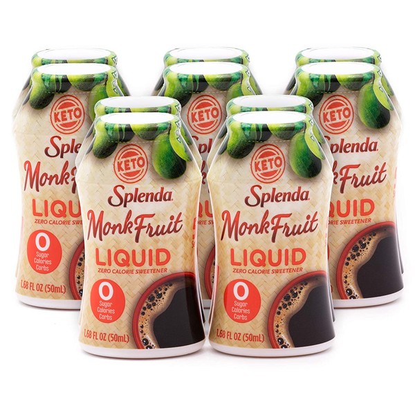 SPLENDA MONK FRUIT LIQUID, Zero Calorie Sweetener Drops, 1.68 Ounce Bottle (Pack of 10)