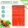 WYOMER 10 Pcs Red Mesh Onion Bags, Reusable Breathable Vegetable