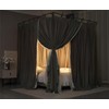 AIOOO 4 Corners Post Princess Curtain Bed Canopy Double Layer