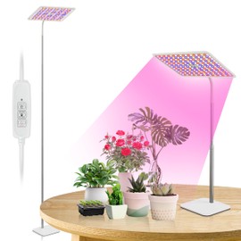 BESTVA 36W Grow Lights with Stand, Full Spectrum LED Plant Light, 12-59 Inch Height Adjustable Growing Lamp with Auto On/Off Timer 4H/8H/12H, 4 Dimmable Brightness