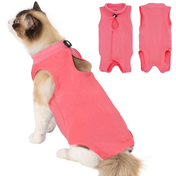 Avont Cat Recovery Suit–Soft Post-Surgery Onesie, Breathable Cone-of-Shame Alternative for