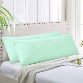 Evolive Ultra Soft Microfiber Body Pillow Cover/Pillowcases 21"x54" with Hidden Zipper Closure Set of 2. (Mint, Body Pillow Cover 21"x54")