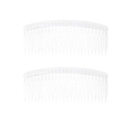 Hair Slides for Women 2Pcs Clear Hair Combs Veil Comb Large Plastic Hair Comb Plain Hair Clips Hair Slides Hair Accessories Side Hair Grips For Women, Ladies & Girls (12.5cm/ 4.9inch)