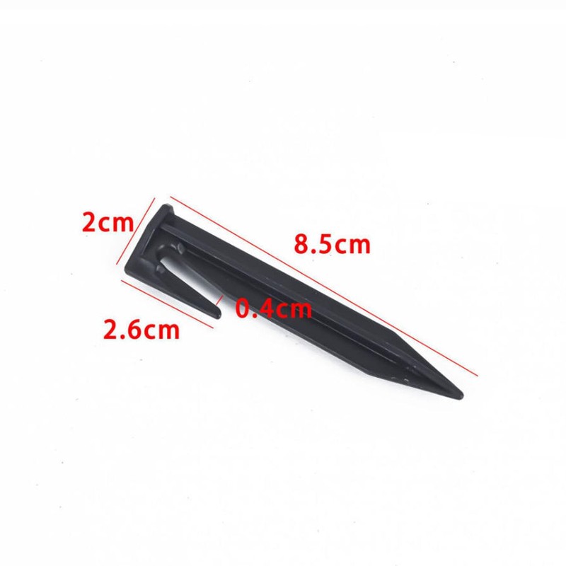 heyous 100PCS Black Plastic Ground Pegs 85x20x4mm Garden Boundary Markers