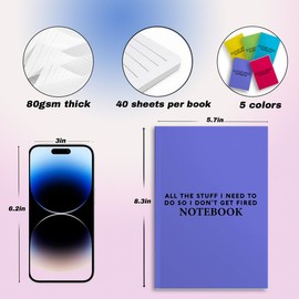 GHUSDFM 5 PCS Notebook Journal, Notebooks for Work, Note Taking Writing Funny Office Accessories Gag Gifts for Boss Manager Leader Graduation Retirement Boss Day Birthday 5.7 x 8.3 Inches 40 Sheets