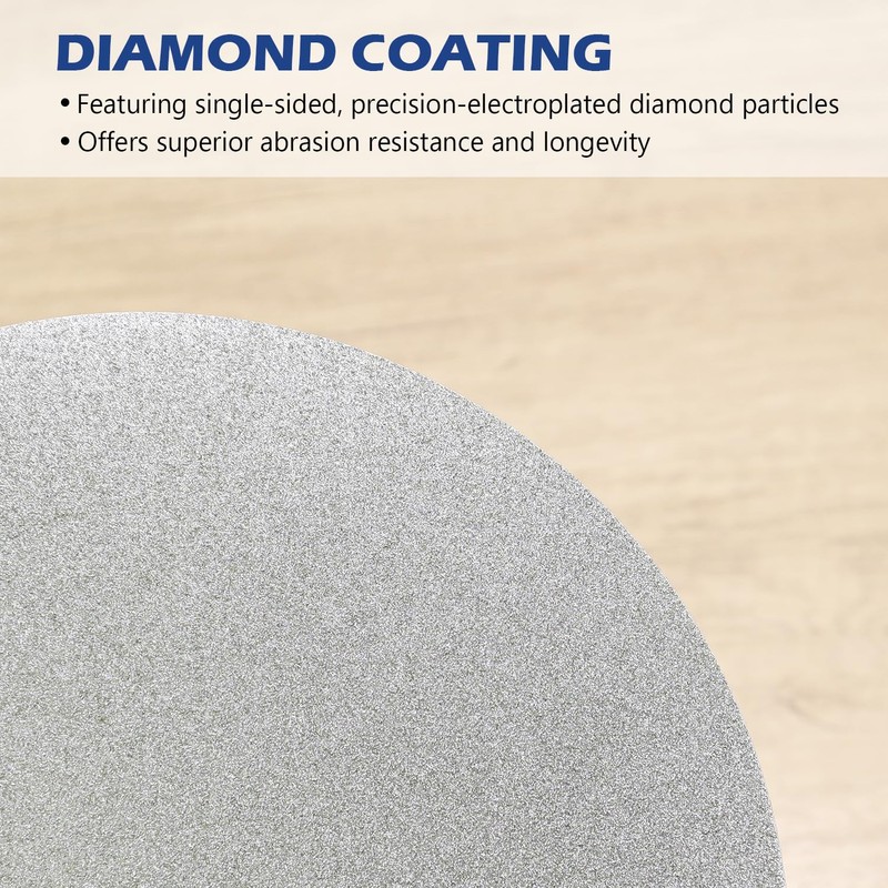 SCOTTCHEN Diamond Grinding Disc, 8” (200mm),No Center Hole,Flat Lap Disk